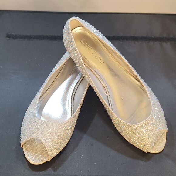 DAVID BRIDAL LOW WEDGE PEEP-TOES WITH CRYSTALS  WOMEN'S SHOE - Picture 15 of 16
